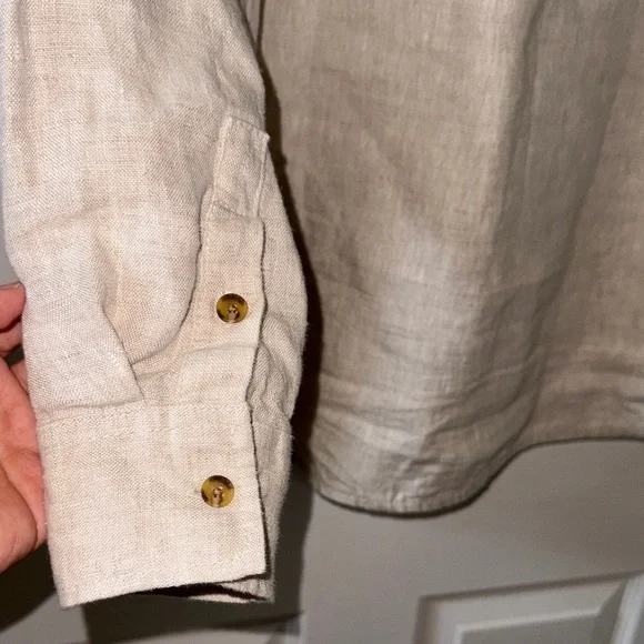 Athleta Beige Linen Shirt - Picture 5 of 7